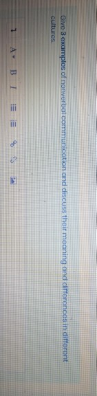 Givo 3 examples of nonverbal communication and