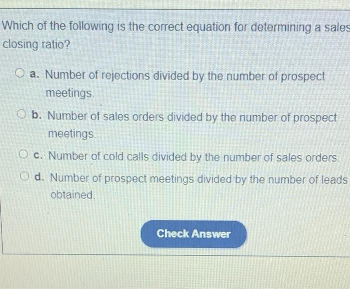 Which of the following is the correct equation