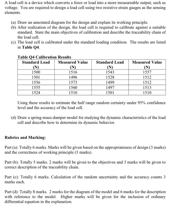 A load cell is a device which couverts a force or