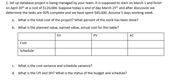 2. Set up database project is being managed by