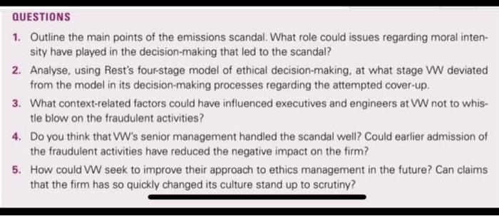 please QUESTIONS 1. Outline the main points of