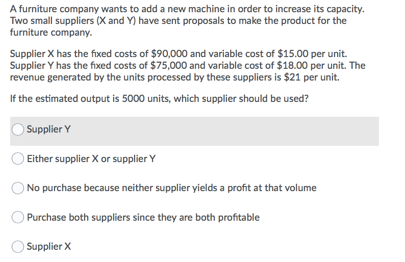 A furniture company wants to add a new machine in