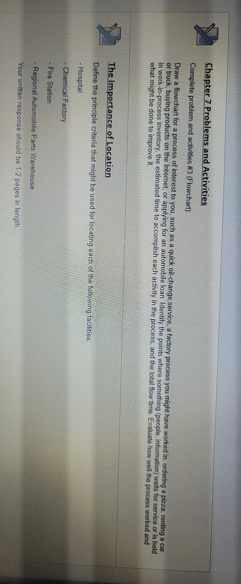 Chapter 7 Problems and Activities The Importance