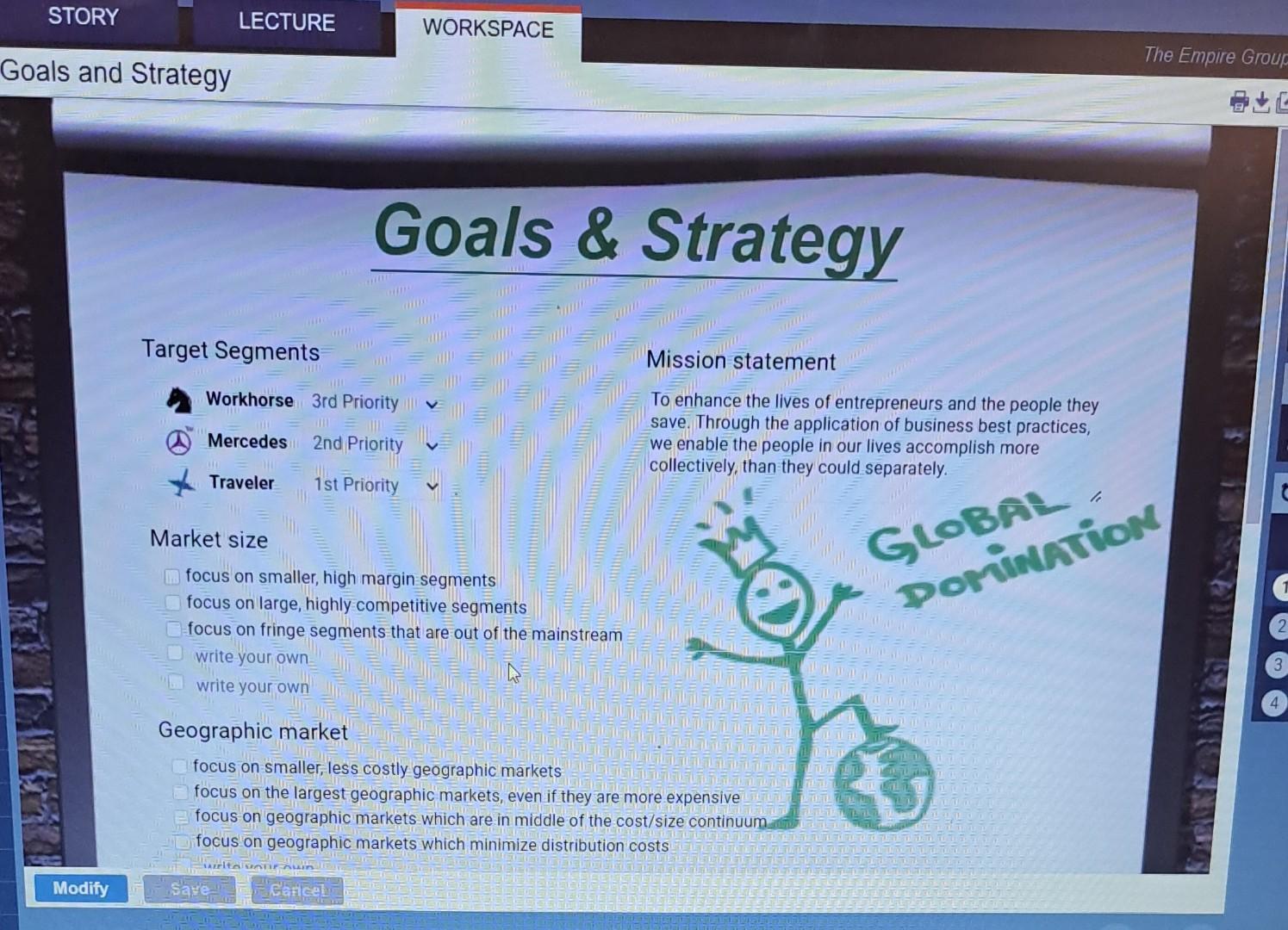 Target Segments Mission statement Market size