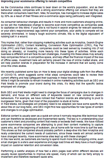 Based on the case study, provide six (6) reasons