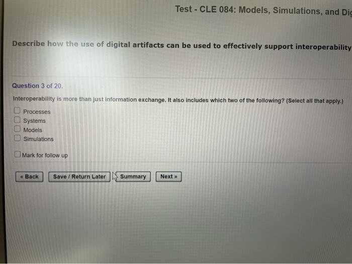Test - CLE 084: Models, Simulations, and Dig