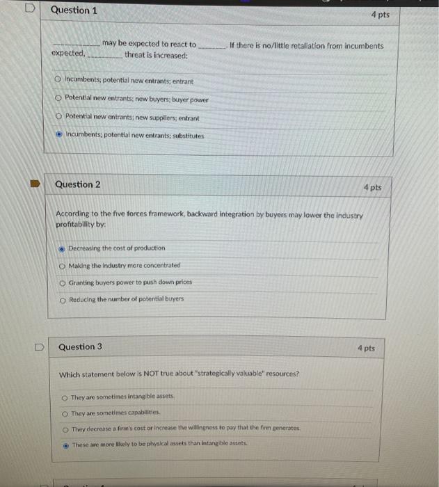 Question 1 4 pts may be expected to react to