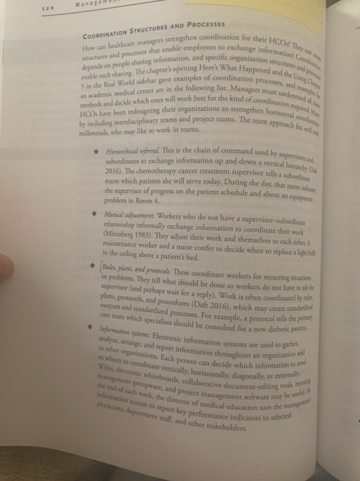 explain how various coordination methods could be