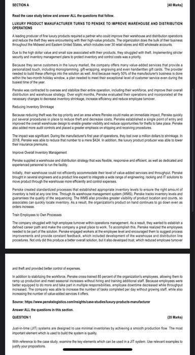 please answer question 1 in full worth 20marks