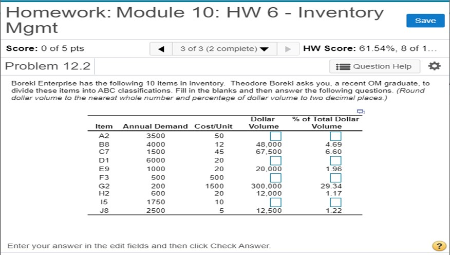 Save Homework: Module 10: HW 6 - Inventory Mgmt