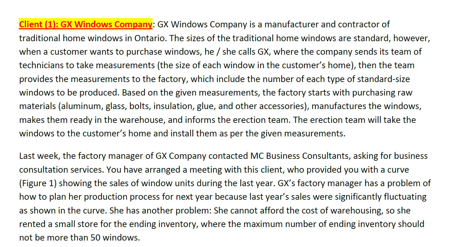 WZ's operations manager has explained his problem