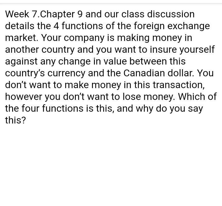 Week 7. Chapter 9 and our class discussion