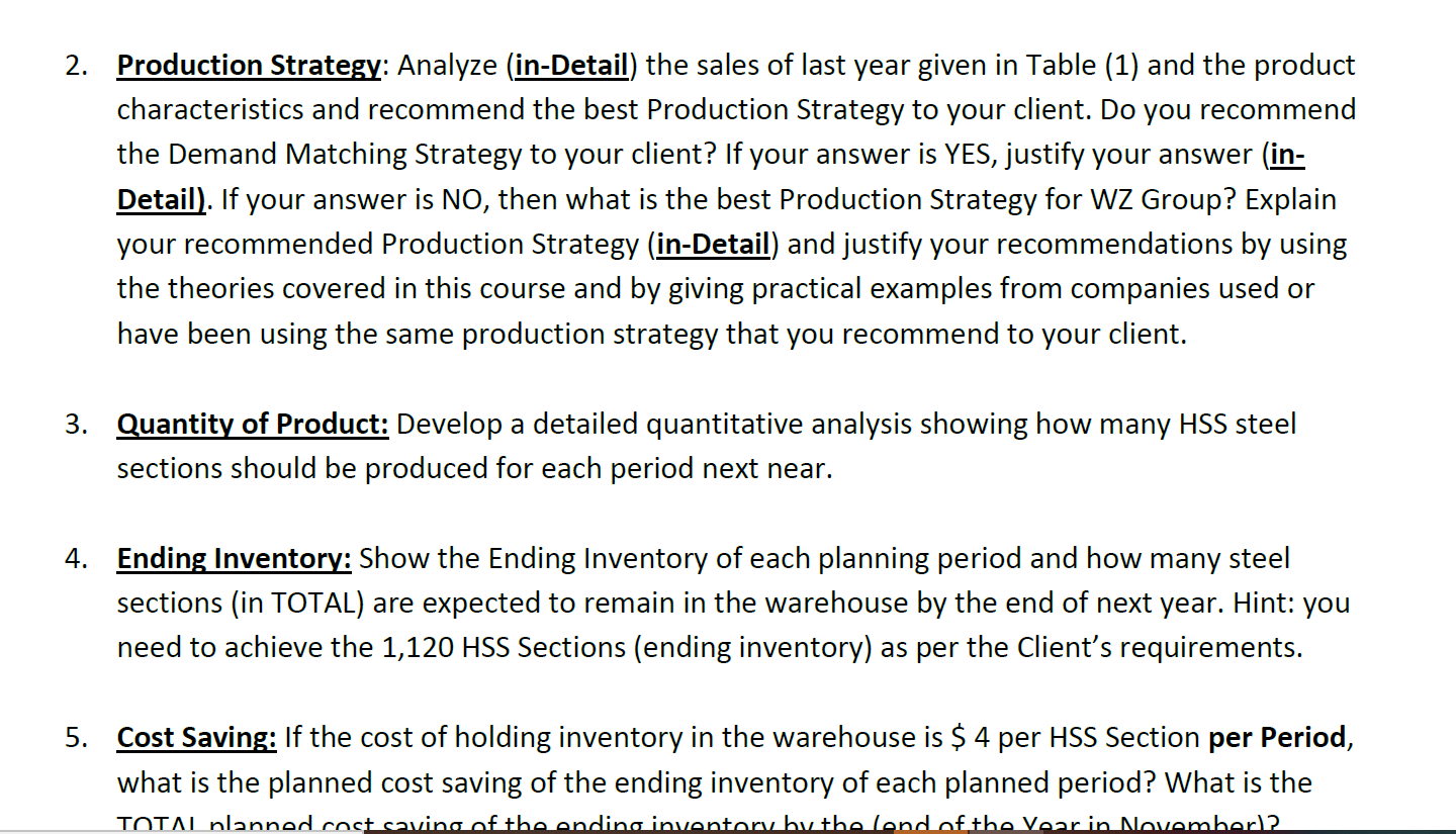 WZ's operations manager has explained his problem