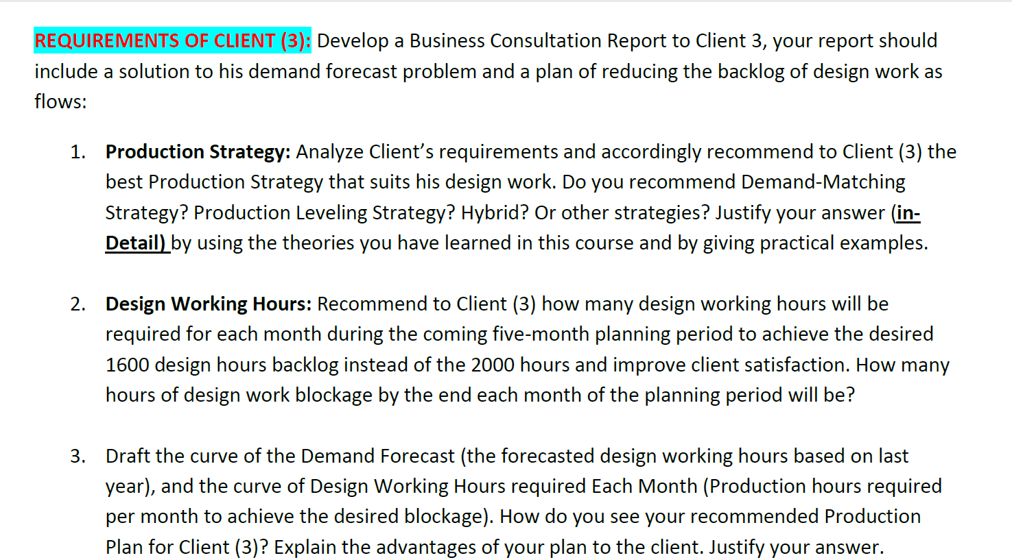 WZ's operations manager has explained his problem