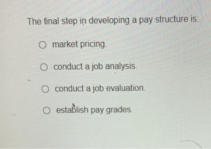 The final step in developing a pay structure is: