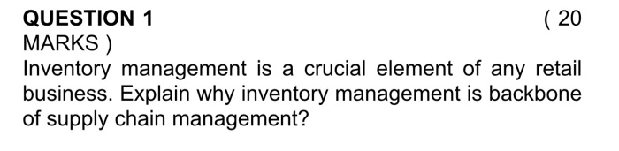 Supply Chain Management ( 20 QUESTION 1 MARKS)