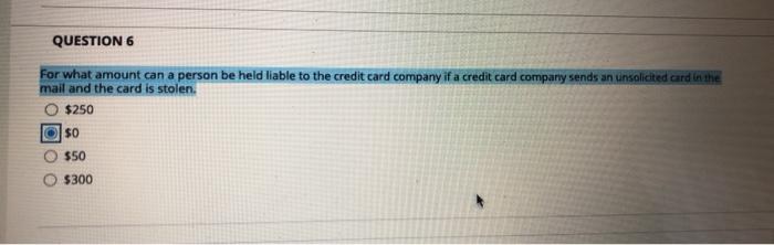 QUESTION 6 For what amount can a person be held