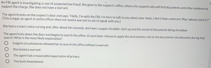 An FBI agent is investigating a case of suspected