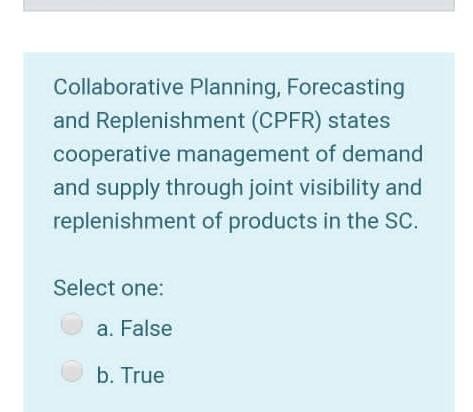 Collaborative Planning, Forecasting and