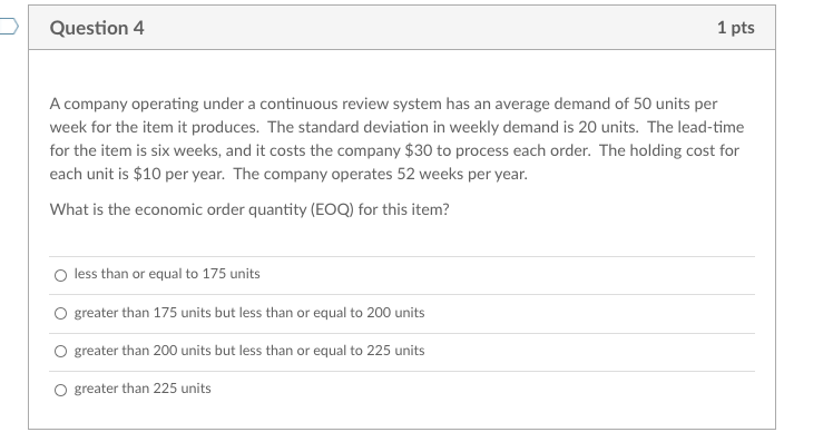 Question 4 1 pts A company operating under a