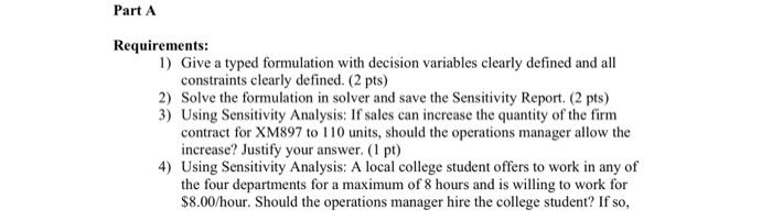 it must be in excel Linear Programming Project 10