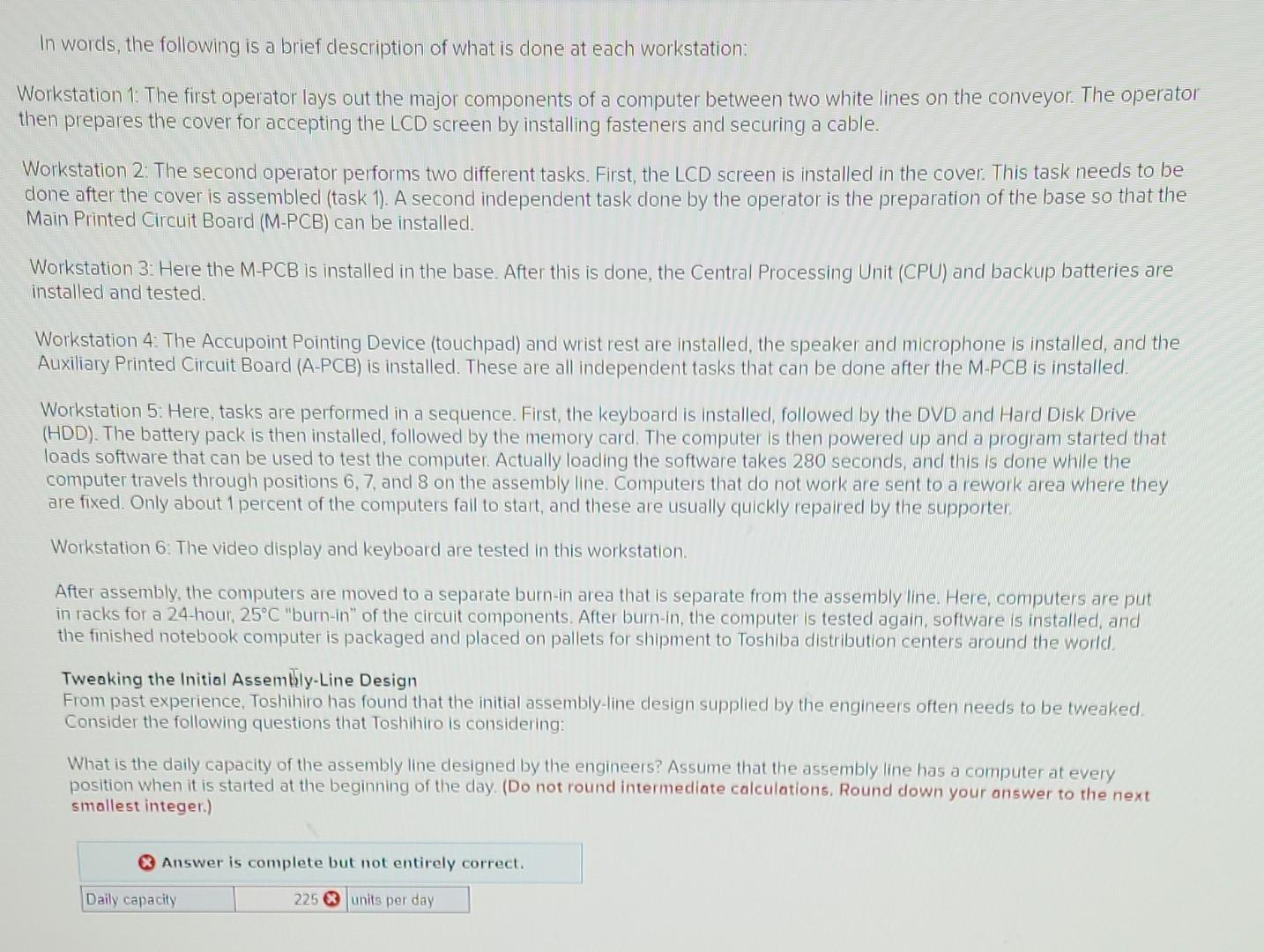 Toshibo's Notebook Computer Assembly Line