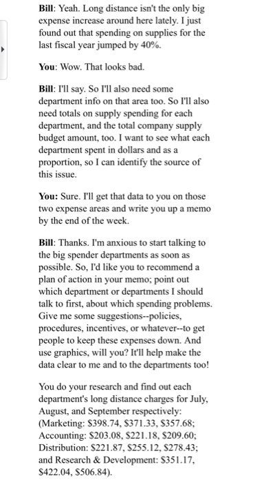 this is one question Read the situation below,