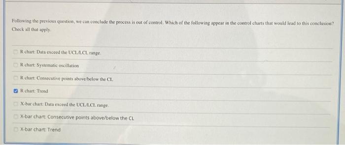 D Question 22 A process that is "in control". be