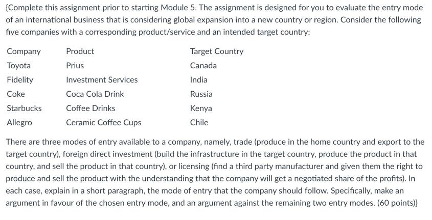 \{Complete this assignment prior to starting