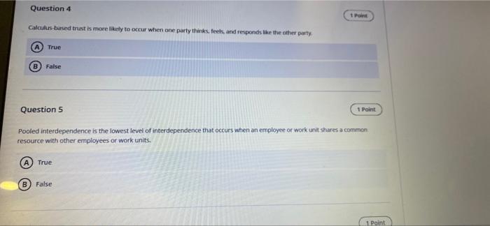 Question 4 from Calculus-based trust is more