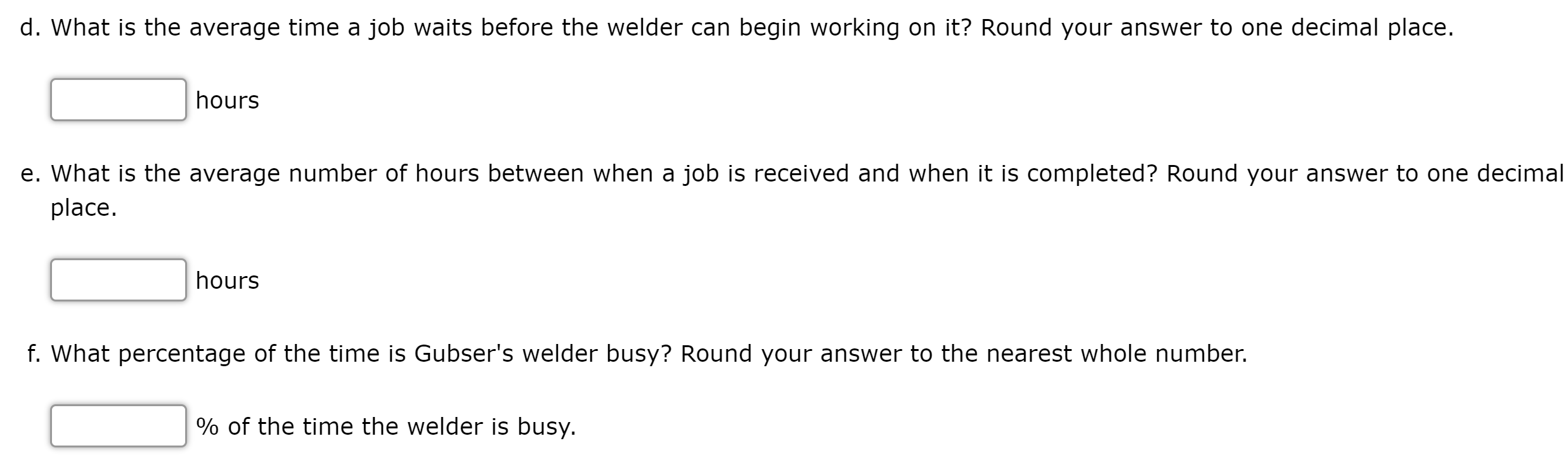 Problem 11-27 (Algorithmic) Gubser Welding, Inc.,