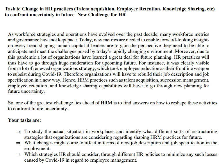 ## Write at least 1000 words Task 6: Change in HR