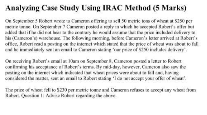 Solve this by Irac method with Full Analysis