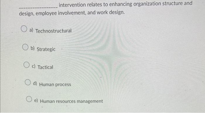 intervention relates to enhancing organization