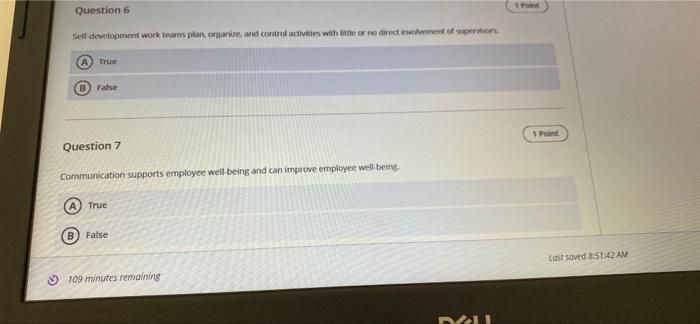 solve the 2qustions Question 6 Sell development