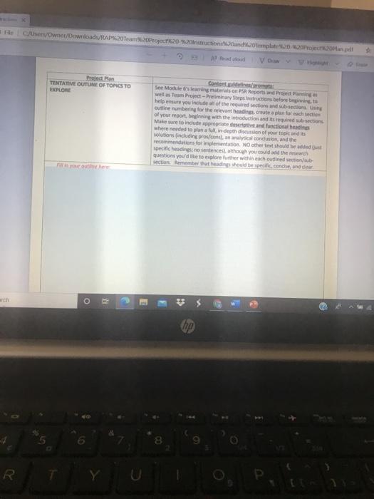 subject is reports and presentation topic for