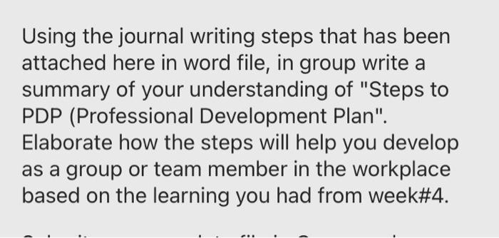 Using the journal writing steps that has been