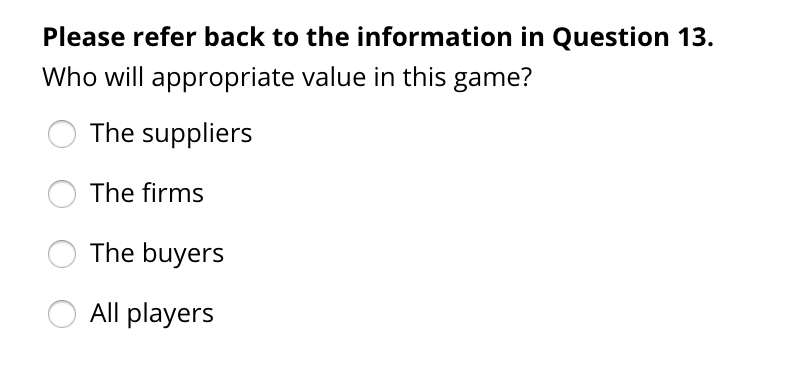 There are three (3) buyers, three (3) firms, and
