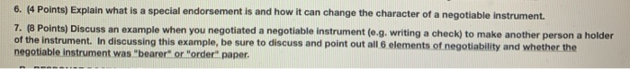 6. (4 Points) Explain what is a special