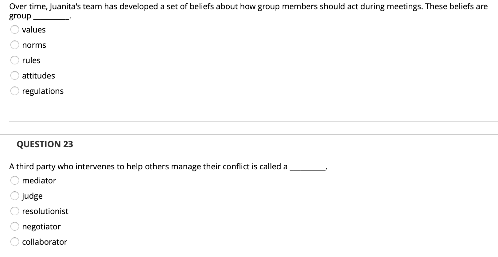 Over time, Juanita's team has developed a set of