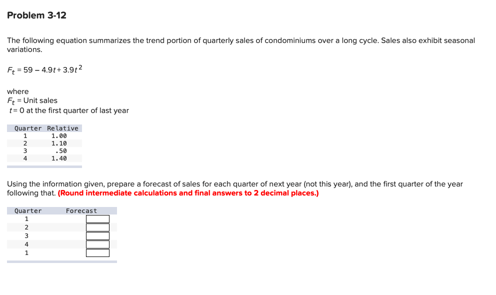 Problem 3-12 The following equation summarizes