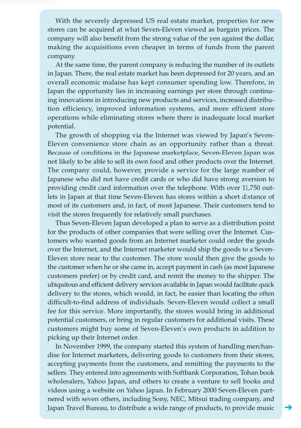 Case study 5.2 Seven-Eleven Japan (This case