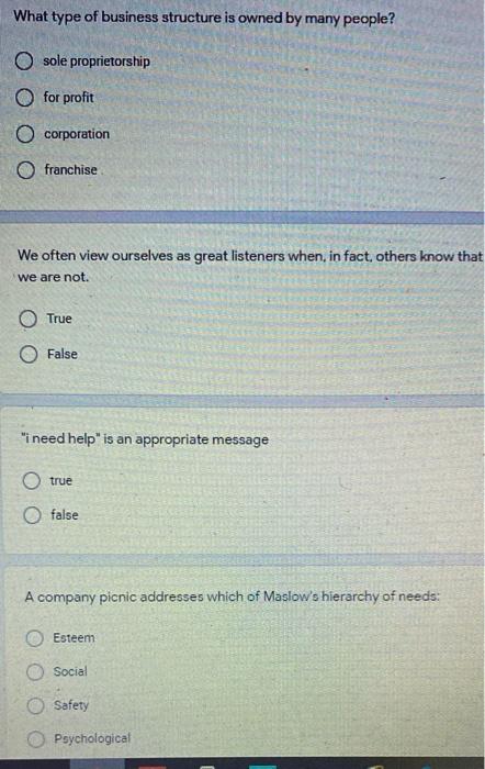 What type of business structure is owned by many