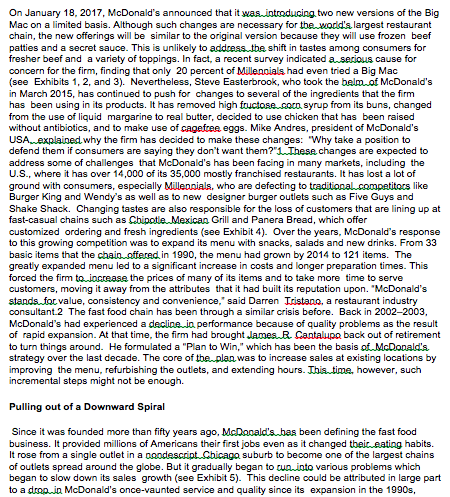BPL 5100- McDonalds 2017 Case Analysis THUMBS UP