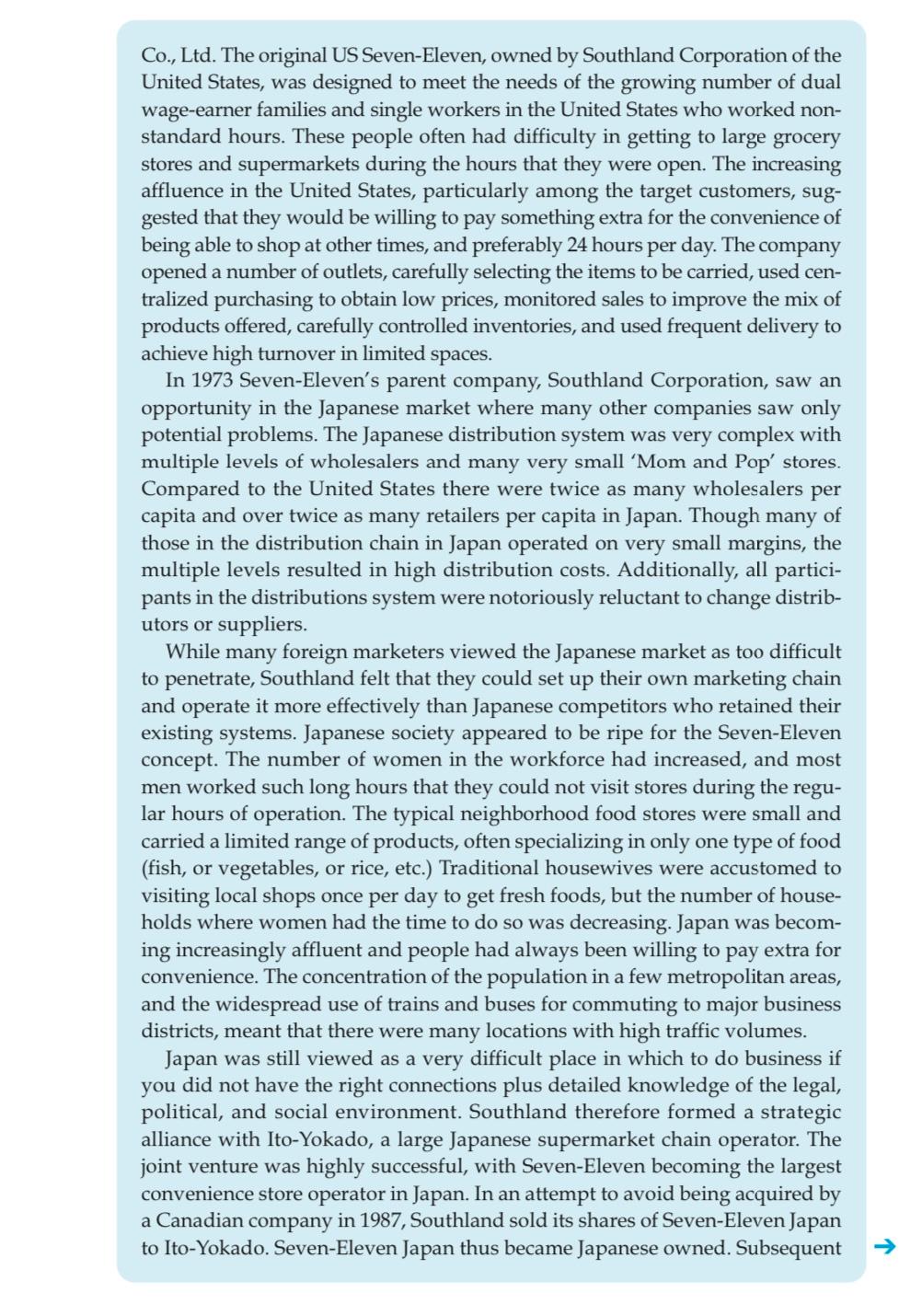 Case study 5.2 Seven-Eleven Japan (This case