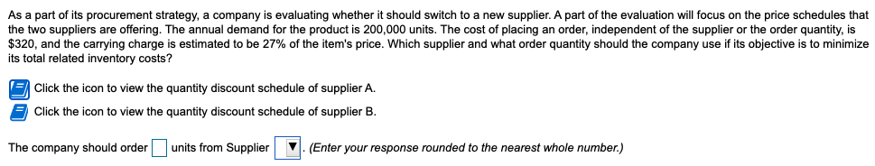 SUPPLIER A (left ) SUPPLIER B (right) As a part