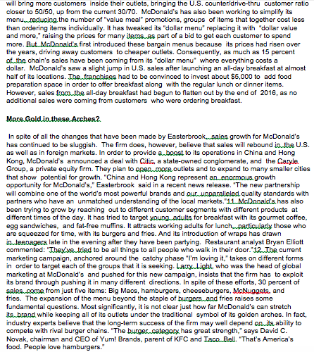 BPL 5100- McDonalds 2017 Case Analysis THUMBS UP