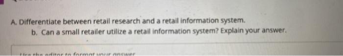 A. Differentiate between retail research and a