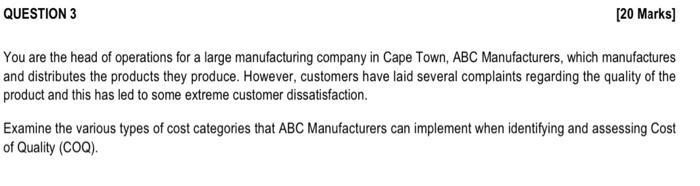 please answer question 3 in full worth 20marks