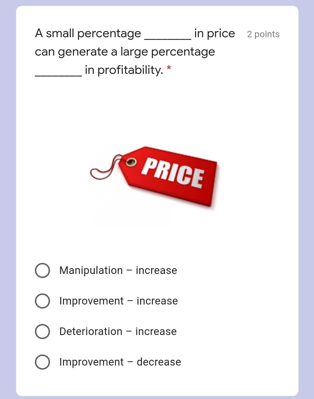 The cost per customer is usually high 2 points in